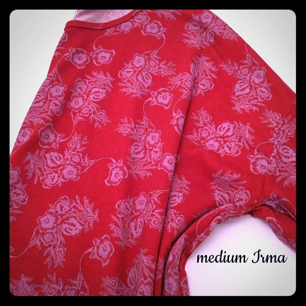 Lularoe Irma red rose NWT